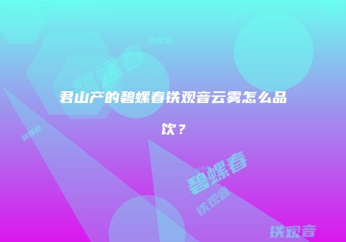 君山产的碧螺春铁观音云雾怎么品饮？