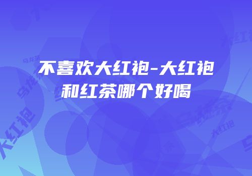 不喜欢大红袍-大红袍和红茶哪个好喝