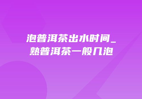 泡普洱茶出水时间_熟普洱茶一般几泡