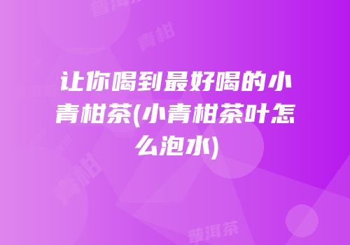 让你喝到最好喝的小青柑茶(小青柑茶叶怎么泡水)