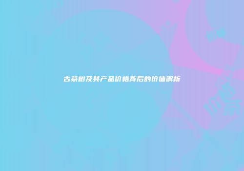 古茶树及其产品价格背后的价值解析