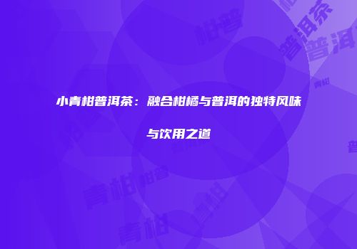 小青柑普洱茶：融合柑橘与普洱的独特风味与饮用之道