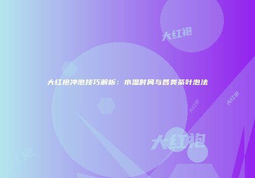 大红袍冲泡技巧解析：水温时间与各类茶叶泡法