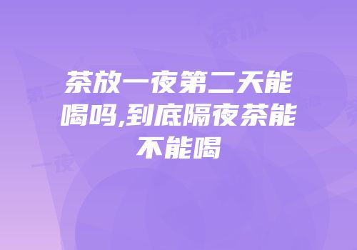 茶放一夜第二天能喝吗,到底隔夜茶能不能喝