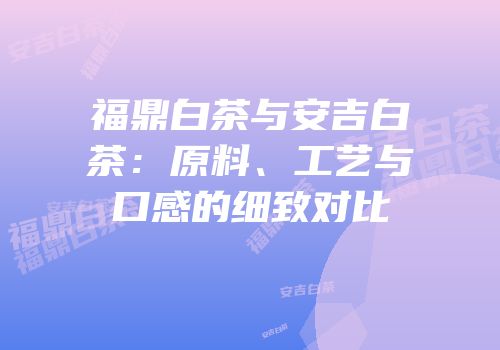 福鼎白茶与安吉白茶：原料、工艺与口感的细致对比
