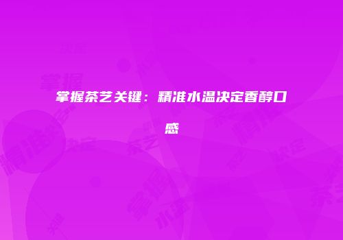 掌握茶艺关键：精准水温决定香醇口感