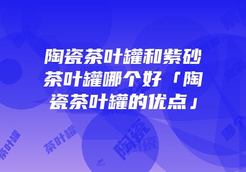 陶瓷茶叶罐和紫砂茶叶罐哪个好「陶瓷茶叶罐的优点」