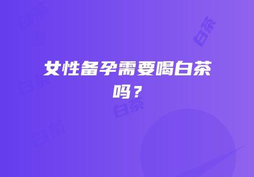 女性备孕需要喝白茶吗？