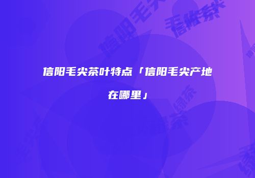 信阳毛尖茶叶特点「信阳毛尖产地在哪里」