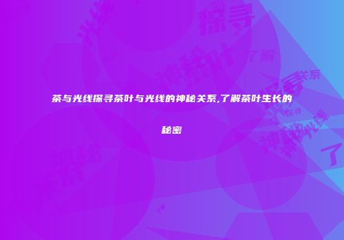 茶与光线探寻茶叶与光线的神秘关系,了解茶叶生长的秘密