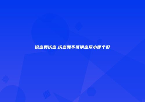银壶和铁壶,铁壶和不锈钢壶煮水哪个好