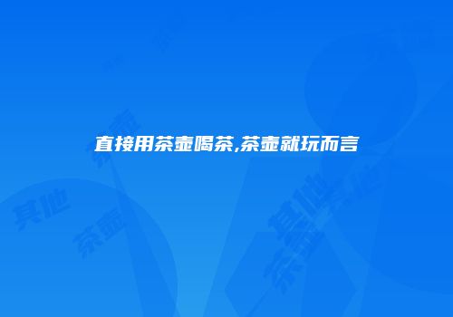 直接用茶壶喝茶,茶壶就玩而言