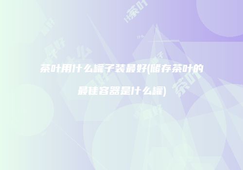 茶叶用什么罐子装最好(储存茶叶的最佳容器是什么罐)
