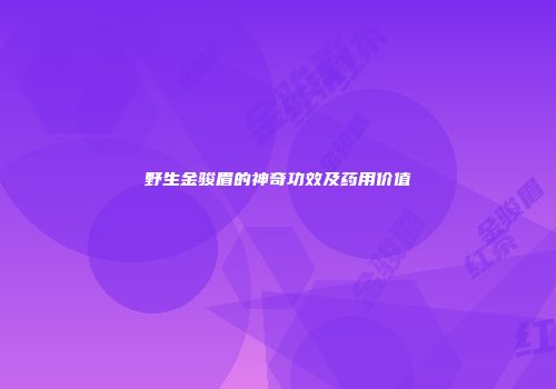 野生金骏眉的神奇功效及药用价值