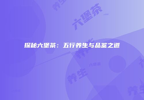 探秘六堡茶：五行养生与品鉴之道