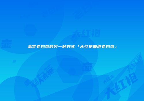 品尝老白茶的另一种方式「大红袍壶泡老白茶」