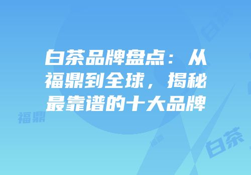 白茶品牌盘点：从福鼎到全球，揭秘最靠谱的十大品牌