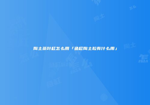 陶土茶叶缸怎么用「鱼缸陶土粒有什么用」