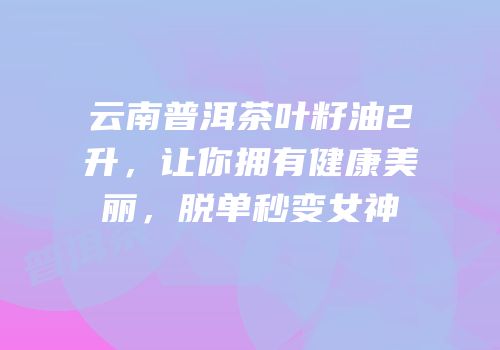 云南普洱茶叶籽油2升，让你拥有健康美丽，脱单秒变女神