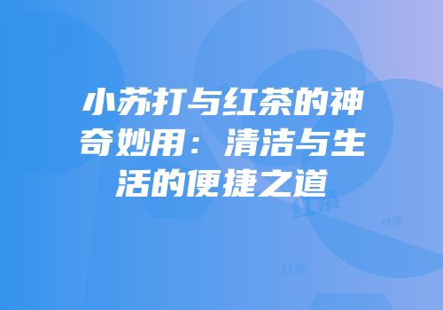 小苏打与红茶的神奇妙用：清洁与生活的便捷之道