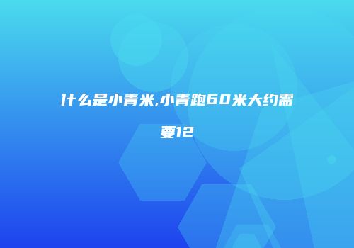 什么是小青米,小青跑60米大约需要12