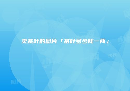 卖茶叶的图片「茶叶多少钱一两」