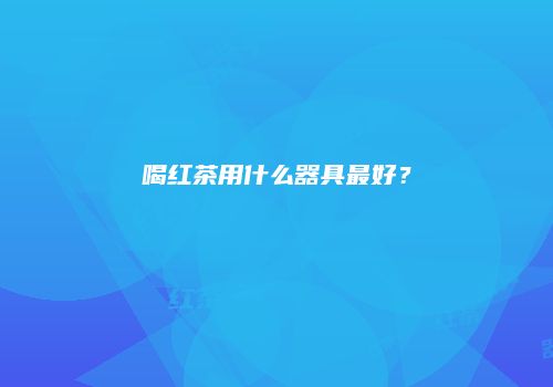 喝红茶用什么器具最好？