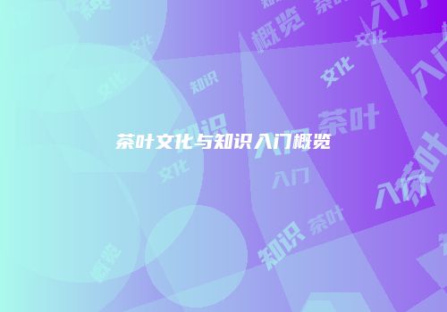 茶叶文化与知识入门概览