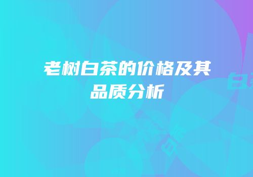 老树白茶的价格及其品质分析