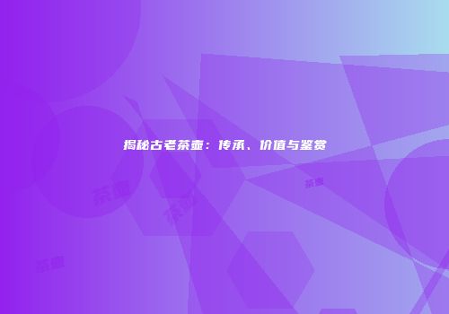 揭秘古老茶壶：传承、价值与鉴赏
