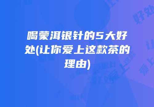 喝蒙洱银针的5大好处(让你爱上这款茶的理由)
