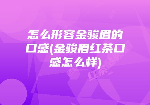 怎么形容金骏眉的口感(金骏眉红茶口感怎么样)