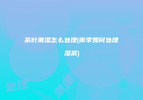 茶叶潮湿怎么处理(雨季如何处理湿茶)