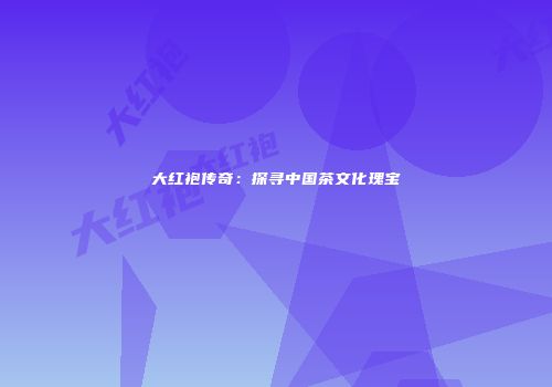 大红袍传奇：探寻中国茶文化瑰宝