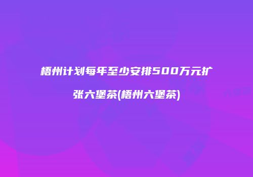 梧州计划每年至少安排500万元扩张六堡茶(梧州六堡茶)