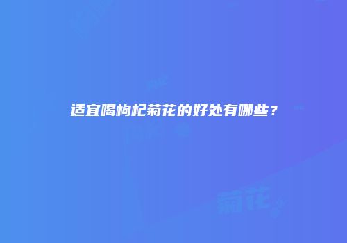 适宜喝枸杞菊花的好处有哪些？