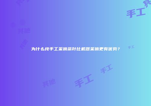 为什么纯手工采摘茶叶比机器采摘更有优势？