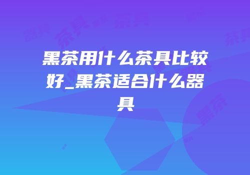 黑茶用什么茶具比较好_黑茶适合什么器具