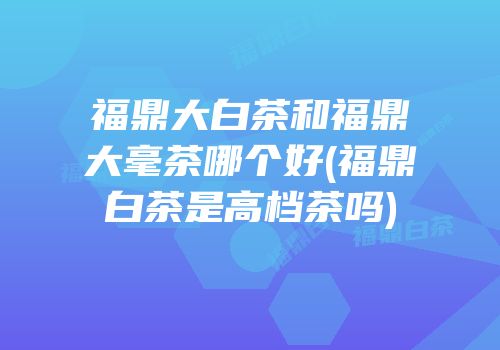 福鼎大白茶和福鼎大毫茶哪个好(福鼎白茶是高档茶吗)