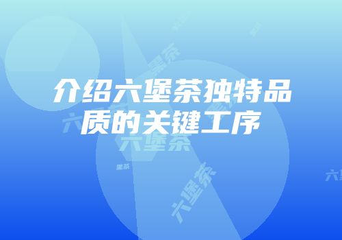 介绍六堡茶独特品质的关键工序