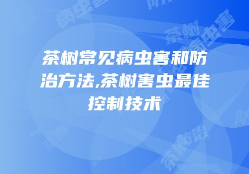 茶树常见病虫害和防治方法,茶树害虫最佳控制技术