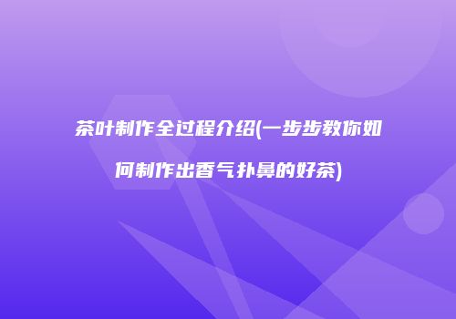 茶叶制作全过程介绍(一步步教你如何制作出香气扑鼻的好茶)