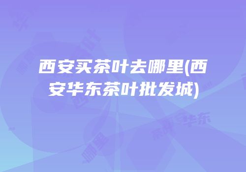 西安买茶叶去哪里(西安华东茶叶批发城)