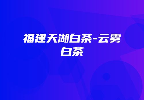 福建天湖白茶-云雾白茶
