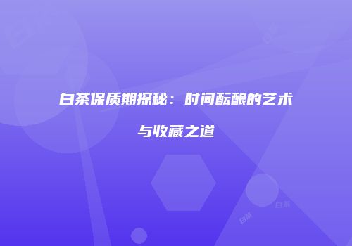 白茶保质期探秘：时间酝酿的艺术与收藏之道