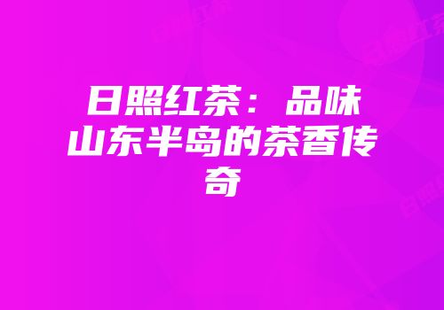 日照红茶：品味山东半岛的茶香传奇