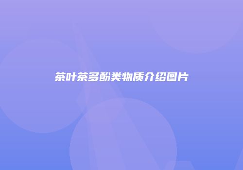 茶叶茶多酚类物质介绍图片