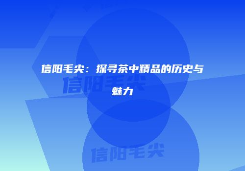 信阳毛尖：探寻茶中精品的历史与魅力