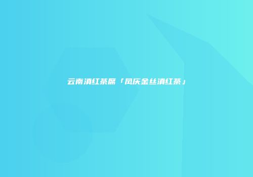 云南滇红茶席「凤庆金丝滇红茶」