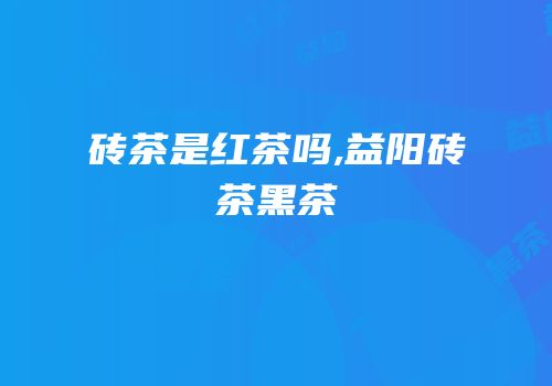 砖茶是红茶吗,益阳砖茶黑茶